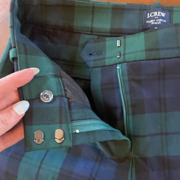 J. Crew Ruby Crop Tartan Pattern Pants/ Size 8 - Picture 4 of 6